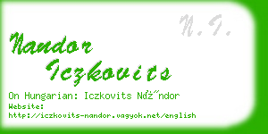 nandor iczkovits business card